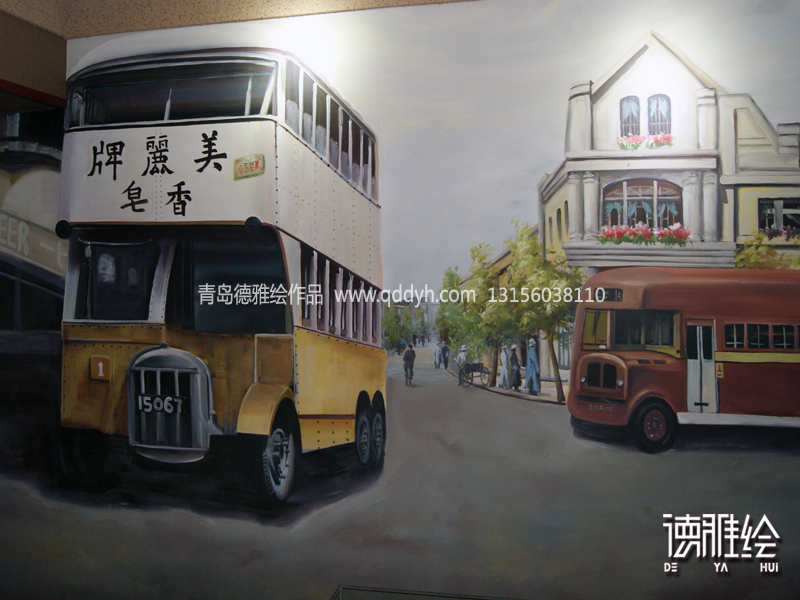 博物馆壁画-青岛交通道路博物馆壁画