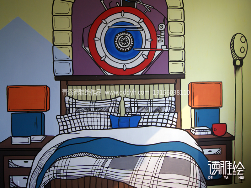 样板间彩绘-青岛保利香雪山洋房样板间彩绘-儿童房