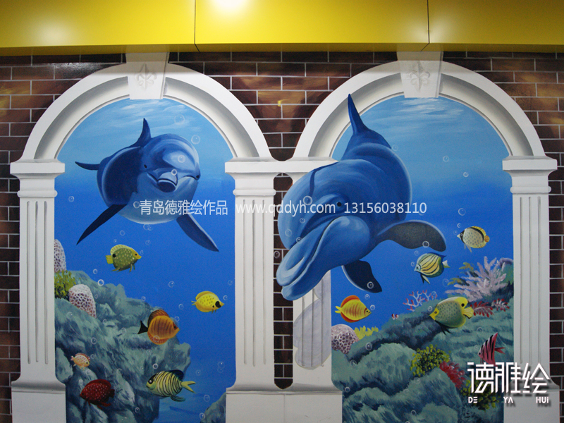 青岛3D立体画-海豚