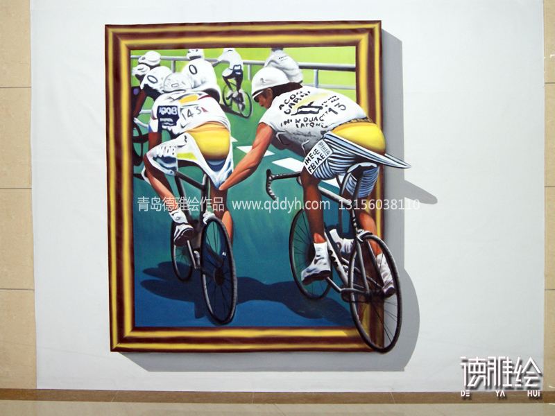 青岛3D立体画-自行车骑手