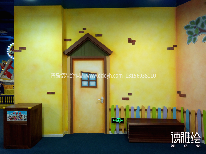 浮雕-青岛pororo儿童乐园墙面浮雕装饰